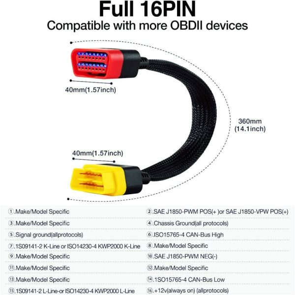 Extensión Nylon OBD2 - Imagen 2